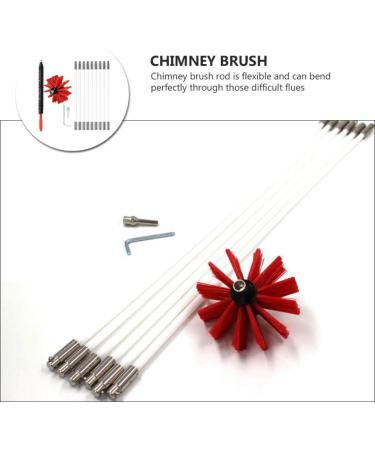 Electric Drill Chimney Brush Set - Lint Remover & Fireplace Cleaning Tool Accessories for Efficient Dryer Vent & Flue Cleaning (41x12cm - Buy Online on GoSupps.com