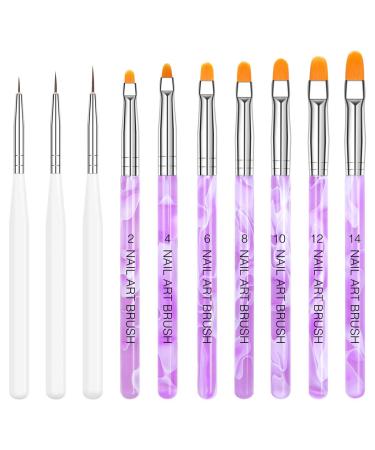 Nail brush set 10-part gel nails brush nail polish pencil acrylic brush for UV gel nails acrylic fingernails nailart manicure nail design accessories - Buy Online on GoSupps.com