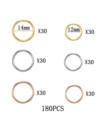 Natuce 180pcs Hair Rings - Braid Clips & Charms for DIY Hairstyles | Punk & Hip-Hop Hair Accessories in 3 Colors & 2 Sizes - Buy Online on GoSupps.com