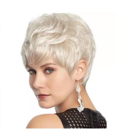 Elegant Golden Women's Wig | Short Curly Fluffy Fashion Hair | Unique Partially Split Ponytail - Buy Online on GoSupps.com