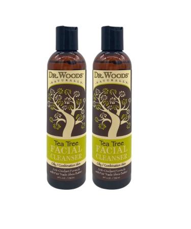 Dr. Woods Shea Vision Tea Tree Liquid Facial Cleanser with Organic Shea Butter 8 Ounce (Pack of 2)