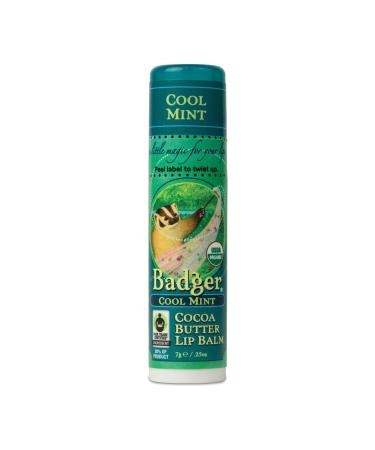 Badger Company Cocoa Butter Lip Balm Cool Mint .25 oz (7 g)