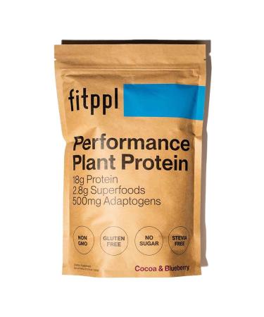 Plant Based Protein Powder w/Superfoods Ashwagandha Reishi Lions Mane for Optimal Health | 18G of Organic Chocolate Vegan Protein Gluten Free Stevia Free Sugar Free 20 Servings Cocoa & Blueberry 1.24 Pound (Pack of 1