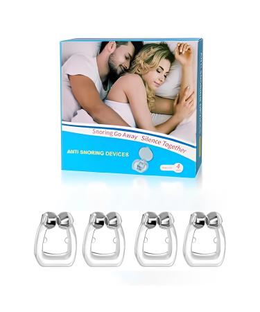 Snore Stopper Anti Snoring Device Anti Snoring Nose Clip Silicone Magnetic Anti Snoring Nose Clip Help Stop Snoring Quieter Restful Sleep (4pc)