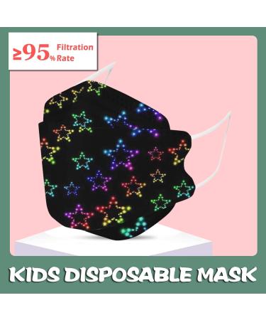 SDFRK Children s Disposable 4-Layer Mouth Protection Masks Colorful Star Design Breathable & Comfortable Ideal for School Days 10/50 Pieces - Buy Online on GoSupps.com