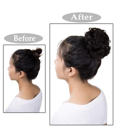 Silk-Co Hair Part with Rubber Band | Wavy Soft Bun & Thickening Hair Extensions | Dark Brown Messy Bun Updo - 25g - Buy Online on GoSupps.com