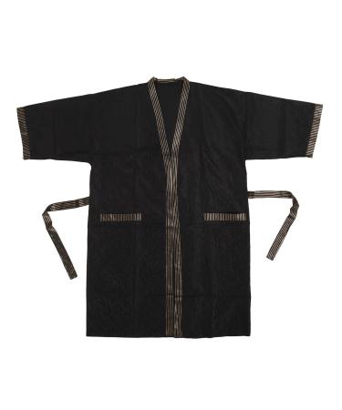 Sonew Haircut Gown with Pocket Professional Short Sleeve Barber Uniform with Belt Hair Grooming Work Clothes for Beauty Salon