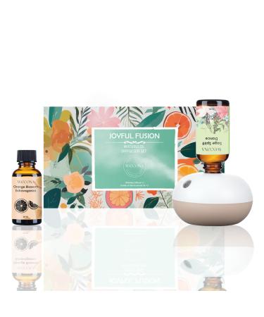 Rechargeable Waterless Essential Oil Diffuser - 2 Mist Modes Battery Operated Waterless Diffusers with 2 Essential Oils Set (30ml) - 8 Hours Automatic Shutdown Diffusers