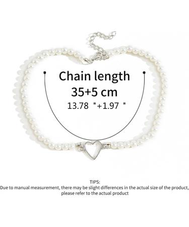 Oralgos Elegant Heart Necklace - Delicate Love & Pearl Charm Jewelry for Every Occasion - Fashionable Silver Necklace - Buy Online on GoSupps.com