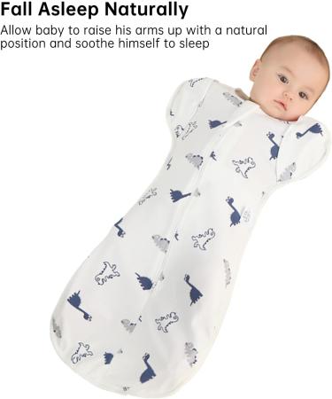 Duomiaomiao Baby Transition Swaddle Blanket Sleeping Bag | Arms Up | Cotton | Dinosaur Design | 0-6 Months - Buy Online on GoSupps.com