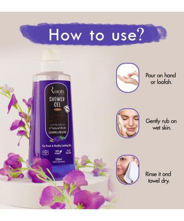 Buy Lavender Body Wash - Natural Gel Shower Gel for All Skin Types | 550ml - Paraben & Silicone Free - Buy Online on GoSupps.com