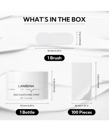 Lanbena Pore Strips - 100 Nose Strips for Blackhead Removal | Effective & Easy to Use | International Shipping Available - Buy Online on GoSupps.com