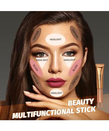 Contour Beauty Wand Liquid Face Concealer with Cushion Applicator - High Coverage Matte Finish - Lightweight & Blendable Cream Stick - 01 Contour Wand - Buy Online on GoSupps.com