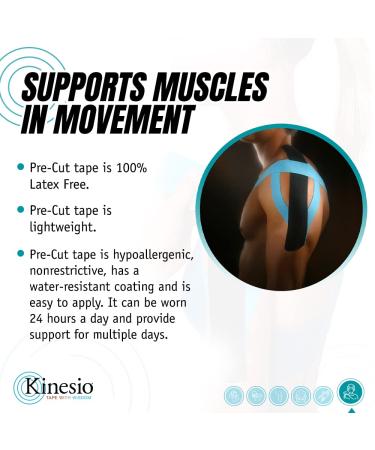 Kinesio Pre-Cut Shoulder Tape - Easy Application for Shoulder Pain Relief - Buy Online on GoSupps.com