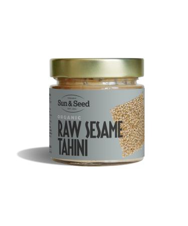 Organic Raw White Sesame Tahini by Sun & Seed - 200g - Made From 100% Organic Sesame Seeds - Healthy Tahini Paste - Vegan - Gluten Dairy & Soy Free White Sesame Tahini 200