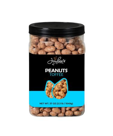 Toffee Peanuts - 37 oz Reusable Container  Candied Covered Coated Gourmet Nut  Kosher  Hand-Picked  Sweet  Crunchy  Jaybees Nuts 2.31 Pound (Pack of 1)