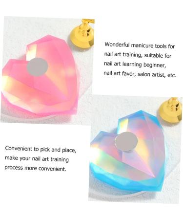 Ipetboom 4sets Nail Practice Holder Resin Heart Nail Art Display Acrylic Nail Crystal Nail Stand Resin False Tip Display Stand Nails Tip Holder Magnetic Nails Fake Manicure Tools Love - Buy Online on GoSupps.com