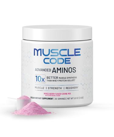 Muscle Code Essential Amino Acid Powder Muscle Synthesis & Recovery & Strength Natural Mixed Berry flavor 30 Servings Clinically Studied 0g Sugar, Keto, Vegan, Gluten Free, Dairy Free