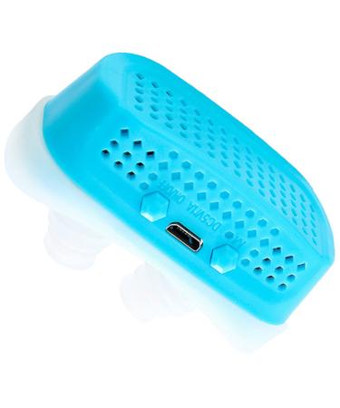 Portable Electric Anti Snoring Devices Reusable Snoring Device Comfortable Smart Snore Stopper Double Eddy Current Fan Designs Snoring Solution Help Nighttime Sleeping(Color:Blue)
