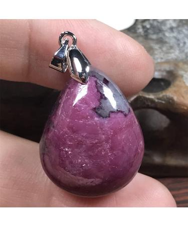 Natural Ruby Zoisite Pendant - Rare Red & Green Crystal Jewelry for Luck Love & Wealth - AAAA Quality Silver Beads - Buy Online on GoSupps.com