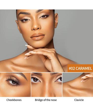 2022 Upgrade 3-in-1 Cream Contour Stick with Built-In Brush - Concealer, Bronzer, Foundation Stick for Face Brightening - Waterproof Longwear Makeup for Face & Body in Caramel Shade - Buy Online on GoSupps.com