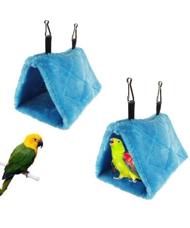 Tfwadmx 2Pcs Bird Tent Plush Hammock Warm Hut Hanging Nest for Cage Snuggle Sleeping Bed Parrot Hideaway Cave for Eclectus Parakeet Cockatiels Cockatoo Lovebird
