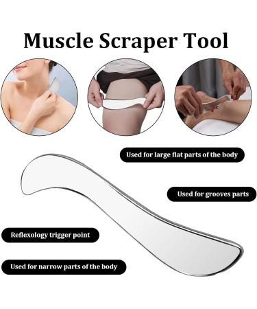 Roinaaid 2 PCs Stainless Steel Gua Sha Set | Body Face Neck Pain Relief & Muscle Relaxation - Buy Online on GoSupps.com