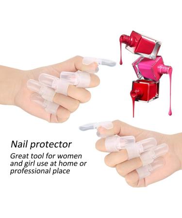 Nail Tips Protector Clips - 10Pcs/set | Transparent Nail Polish Varnish Shield for Manicure | Finger Nail Art Cover Shield - Buy Online on GoSupps.com