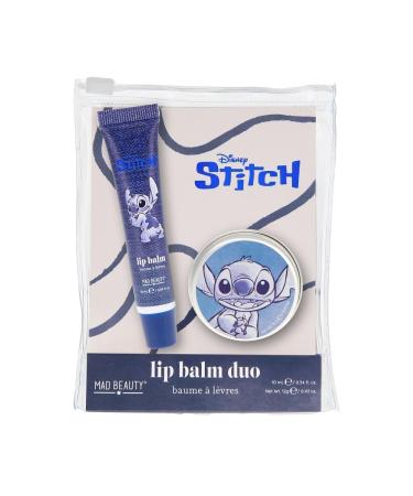 Mad Beauty Disney Stitch Denim Lip Balm Duo | Blueberry Scent | Lip Care Gift Set | Cruelty-Free | Skincare Gift for Women Adults and Kids