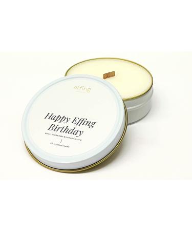 Travel Candle 3.5 oz Notes of Vanilla Cake and Lemon Frosting Happy Effing Birthday