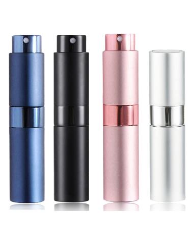 SONGQEE 8ml Travel Perfume Atomiser Refillable 4pcs Mini Refillable Perfume Bottle Aftershave Spray Bottle Upgraded Perfume Atomizer Perfume Pod and Refill Pump for Outdoor Traveling Black/Silver/Blue/Pink - Buy Online on GoSupps.com