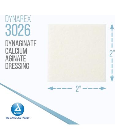 Dynarex DynaGinate Calcium Alginate Wound Dressing - Sterile Non-Stick Gel Pads for Cuts - 10 Count 2x2 Inch - Medical Grade for Moderate to High Exuding Wounds - Buy Online on GoSupps.com