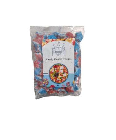 Red White & Blue Gummy Fizzy Jelly Cherry Stars Share Bag - 1kg Bag