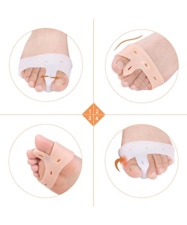Silicone Toe Separator Spacers for Athletes - Hallux Valgus Correctors & Bunion Relief - Toe Stretcher for Overlapping Toes - Skin Color - Buy Online on GoSupps.com