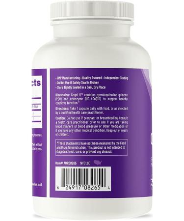 AOR Cogni-Q: Antioxidant Support for Brain & Mitochondrial Health - Energy & Healthy Aging with PQQ & CoQ10 | Vegan Non-GMO 30 Capsules - Buy Online on GoSupps.com