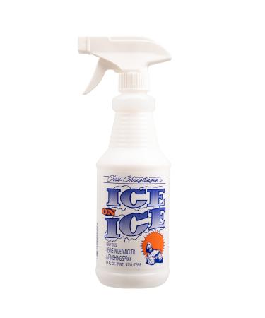Chris Christensen Ice on Ice Detangler and Finishing Dog Spray  Groom Like a Professional  Ready to Use  Helps Brush/Comb Glide Through Coat  Conditions  No Residue  All Coat Types  Made in USA  16 oz