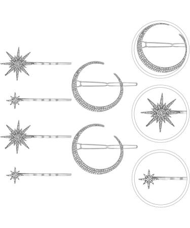 Uonlytech 2 Sets Hair Clip Set Moon Star Hair Pin Decorative Bobby Pin Moon and Star Bobby Star Barrettes Rhinestone Moon Barrettes Rhinestone Hair Accessories Hair Fork Metal Alloy Woman - Buy Online on GoSupps.com