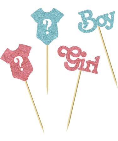 24Pcs Gender Reveal Cupcake Toppers Boy or Girl Glitter Cupcake Picks Kids Birthday Party Decors Baby Shower Party Decoration Supplies B-boy Or Girl - Buy Online on GoSupps.com