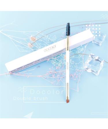 Docolor Eyebrow Brush Duo - Professional Angled Brow Brush and Spoolie for Precise Brow Shaping and Grooming - White - Buy Online on GoSupps.com