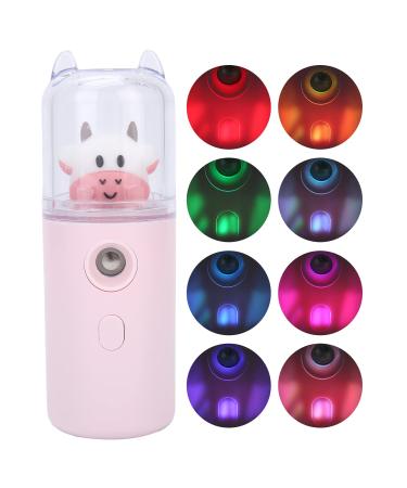 Qukaim Facial Mist Sprayer Cute Cartoon Animal Facial Mist Sprayer Portable Skin Moisturizing Nano Spray for Home Office Pink
