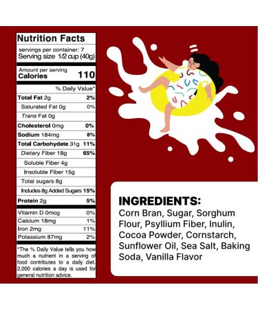 Poop Like a Champion Chocolate High Fiber Cereal Gluten Free Healthy Bran Cereal Poop Like A Champion Cocoa Cereal 18g Fiber Constipation Relief - Buy Online on GoSupps.com