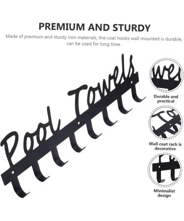 Cabilock Towel Hook Wall Mount Towel Rack Outdoor Towel Rack for Pool Modern Coat Hooks Wrought Iron Shelf - Buy Online on GoSupps.com