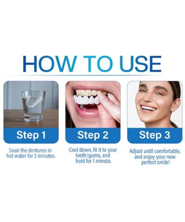Moldable Dentures Moldable Dentures Silicone Reline Denture Set Soft and ComfortableDentures for Men and Women (1) (1 set) - Buy Online on GoSupps.com