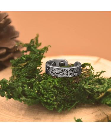 Vicmag 4X Strength Magnetic Copper Rings for Women | 3500 Gauss Magnets | Adjustable Pure Copper | 2PCS Set in Jewelry Gift Box | Silver Life Tree Design - Buy Online on GoSupps.com