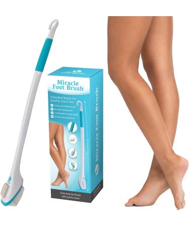 TOE094 Miracle Foot Brush with Pumice Stone - White - 30 Inch - Pack of 1 - Buy Online on GoSupps.com