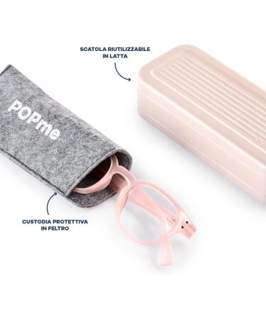 Popme Unisex Pink Pearl Reading Glasses with Blue Light Filter - 2.5 Diopters One Size - Stylish & Comfortable for Presbyopia - Buy Online on GoSupps.com