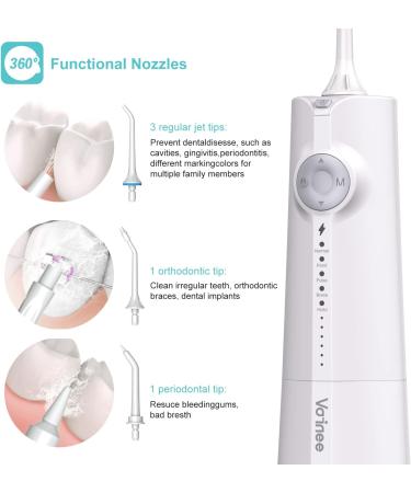 Voinee Care Wireless Oral Irrigator - Professional Munddusche with 5 Cleaning Modes 6 Pressure Levels & 5 Nozzles | IPX7 Waterproof Tooth Cleaner - Shop Now! - Buy Online on GoSupps.com