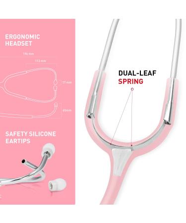 SCIAN Dual Head Stethoscope - Pearlescent Pink for Nurses & Adults | Classic Stainless Steel Medical Kit with Free Accessories & Case - Buy Online on GoSupps.com