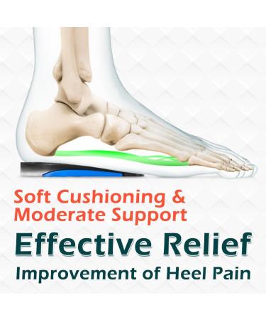 JL-Group Orthopedic Heel Inserts - Shock Absorption & Support Insoles for Achilles Tendonitis & Plantar Fasciitis | Heel Pain Relief | Large Size for Women 9.5-13.5 & Men 8-13 - Black & Blue - Buy Online on GoSupps.com