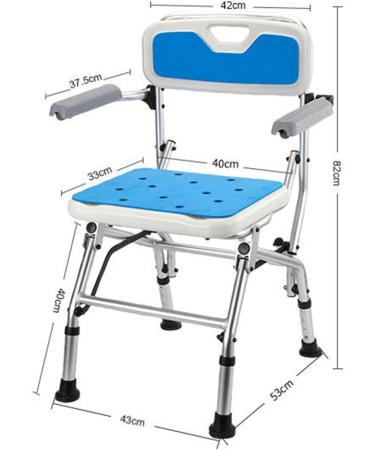 Folding Bathroom Chair Shower Chairs with Arms and Backrest Non-Slip Height Adjustable Shower Stool for Elderly Disabled Pregnant Women and Adults(B) - Buy Online on GoSupps.com